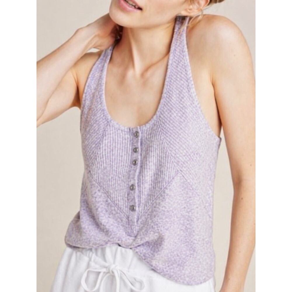 Anthro Saturday Sunday Ribbed Racerback Tank Minimalist Clean Girl Top M